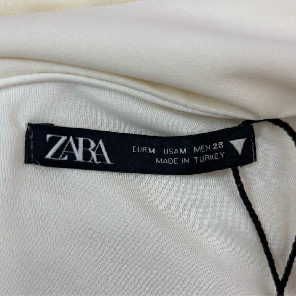 Zara Dress Size Medium Off the Shoulder Mini Ruched - Picture 6 of 9